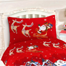 Velosso Double Santa and Friends Duvet Set - Red - Wilko - thumbnail 3