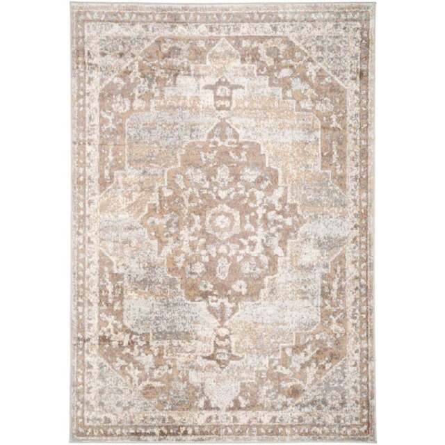 Kukoon Neutral and Beige Traditional Medallion Rug 230 x 160cm - Grey - Wilko - image 1