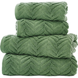 The Lyndon Company Catalonia Green Bath Towel - Size: 65 x 127cm - Wilko - thumbnail 1