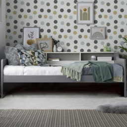Tyler Single Grey and White Guest Bed - Bedmaster - Wilko - thumbnail 1