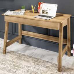 Teknik Office Ithaca Desk Riviera Oak Effect - Size: 119 x 76 x 60cm - Brown - Wilko