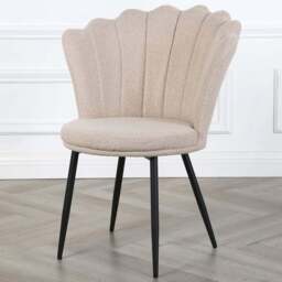 Mini Flora Beige Boucle Accent Chair - Size: Single - Cream - Home Garden Direct - Wilko