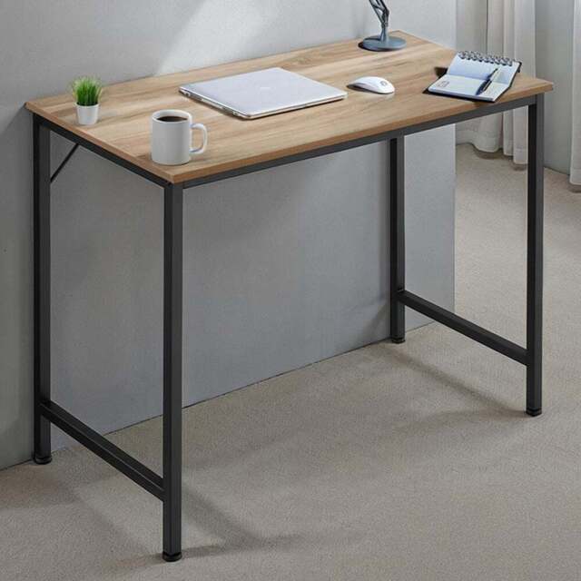 Tectake Jenkins Industrial Wood Study Desk Oak Sonoma 100cm - Size: 75.5 x 100 x 50cm - Brown - Wilko - image 1