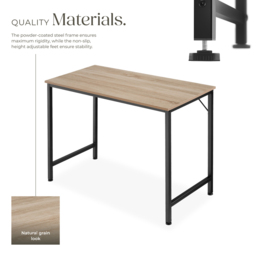 Tectake Jenkins Industrial Wood Study Desk Oak Sonoma 100cm - Size: 75.5 x 100 x 50cm - Brown - Wilko - thumbnail 4
