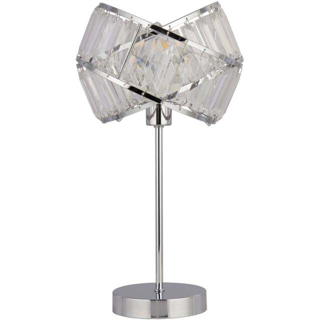 Lighting Collection Jarell Chrome and Clear Acrylic Table Lamp - Size: 37 x 24 x 24cm - Wilko - image 1