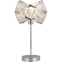 Lighting Collection Jarell Chrome and Clear Acrylic Table Lamp - Size: 37 x 24 x 24cm - Wilko - thumbnail 4