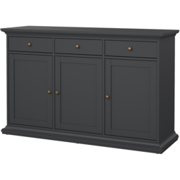 Florence 3 Door 3 Drawer Matt Grey Sideboard - Size: 91.66 x 147.7 x 46.1cm - Furniture To Go - Wilko - thumbnail 3