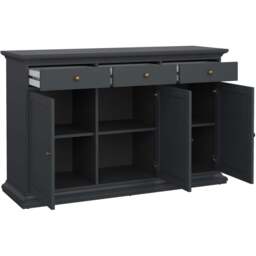 Florence 3 Door 3 Drawer Matt Grey Sideboard - Size: 91.66 x 147.7 x 46.1cm - Furniture To Go - Wilko - thumbnail 5