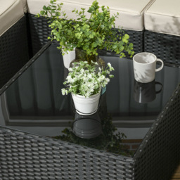 Outsunny 7 Seater Black PE Rattan Corner Sofa Lounge Set - Wilko - thumbnail 4