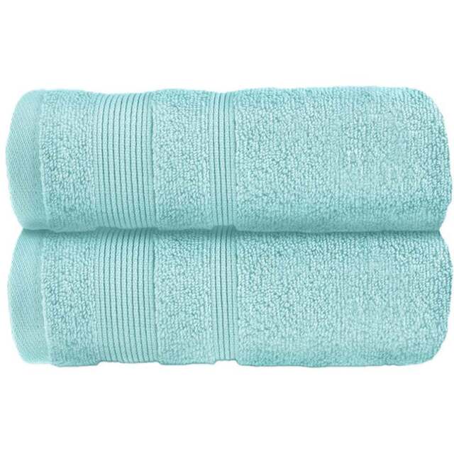Allure Bath Fashions Luxury Zero Twist Egyptian Cotton Duckegg Hand Towel 2 Pack - Size: 50 x 85cm - Blue - Wilko - image 1
