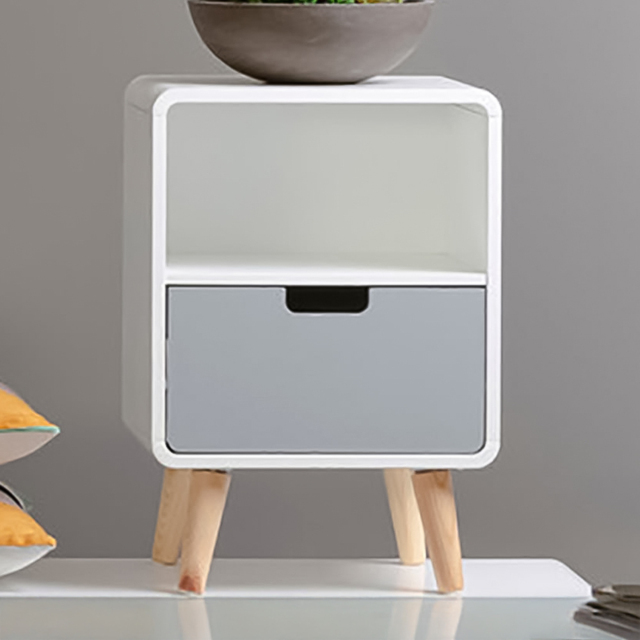 Premier Housewares Milo Single Drawer Cabinet - White - Interiors by Premier - Wilko - image 1