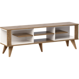 Decorotika Ionis 6 Shelf White and Oak TV Unit - Size: 52.5 x 160 x 35cm - Multi - Wilko - thumbnail 3