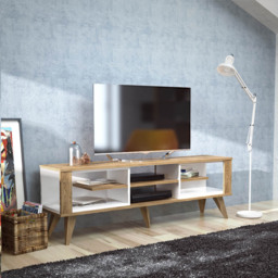 Decorotika Ionis 6 Shelf White and Oak TV Unit - Size: 52.5 x 160 x 35cm - Multi - Wilko - thumbnail 6
