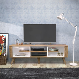 Decorotika Ionis 6 Shelf White and Oak TV Unit - Size: 52.5 x 160 x 35cm - Multi - Wilko - thumbnail 7