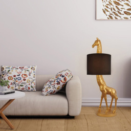 Giraffe Floor Lamp Black and Gold - Wilko - thumbnail 3