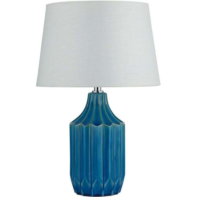 Lighting Collection Blue Ceramic Table Lamp - Size: 44 x 28 x 28cm - Wilko - image 1