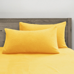 Velosso Super King Size Ochre Teddy Fleece Duvet Set - Orange - Wilko - thumbnail 3