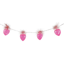 20 LED Fluffy Heart String Light - Pink - Wilko - thumbnail 4