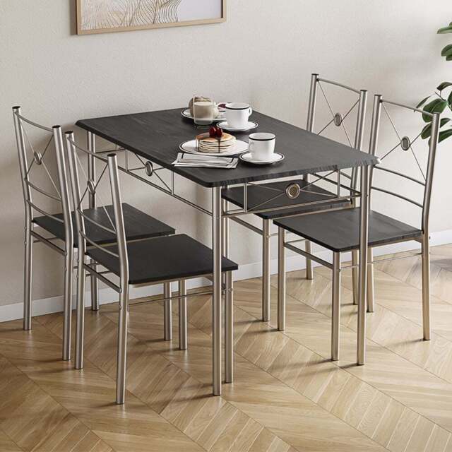 VIDA DESIGNS Roslyn 4 Seater Dining Set Black - Wilko - image 1
