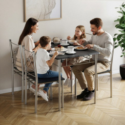VIDA DESIGNS Roslyn 4 Seater Dining Set Black - Wilko - thumbnail 5