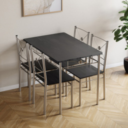 VIDA DESIGNS Roslyn 4 Seater Dining Set Black - Wilko - thumbnail 3