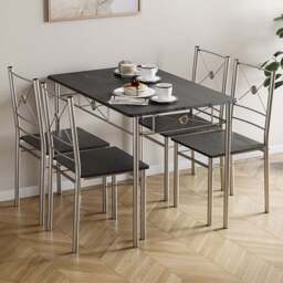 VIDA DESIGNS Roslyn 4 Seater Dining Set Black - Wilko - thumbnail 1