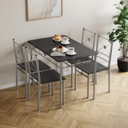 VIDA DESIGNS Roslyn 4 Seater Dining Set Black - Wilko - thumbnail 4