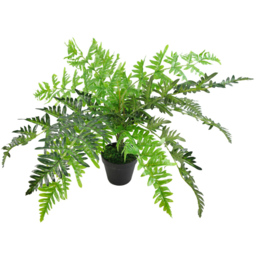Botanik Evergreen Fern Artificial Plant with Copper Hanging Planter 60cm - Size: 60 x 70 x 70cm - Wilko - thumbnail 5
