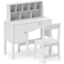 Costway Single Drawer Single Door White Kids Study Desk Set with Hutch - Size: 79 x 34 x 91cm - Wilko - thumbnail 3