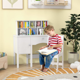 Costway Single Drawer Single Door White Kids Study Desk Set with Hutch - Size: 79 x 34 x 91cm - Wilko - thumbnail 4