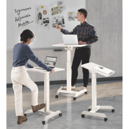 ProperAV Mobile Sit or Stand Variable Height Trolley Workstation White - Size: 14 x 69 x 70cm - Wilko - thumbnail 4