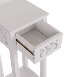 Living and Home Single Drawer Single Shelf French Style Slim Side Table - White - Wilko - thumbnail 5