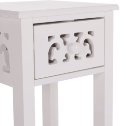 Living and Home Single Drawer Single Shelf French Style Slim Side Table - White - Wilko - thumbnail 4