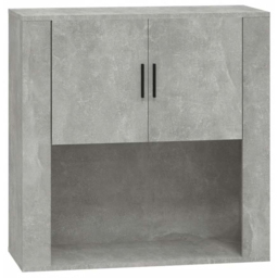 vidaXL 2 Door Single Open Shelf Concrete Grey Wall Mounted Cabinet - Size: 80 x 80 x 33cm - Wilko - thumbnail 3