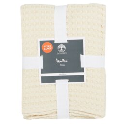Walton Waffle Large Throw - Natural - Wilko