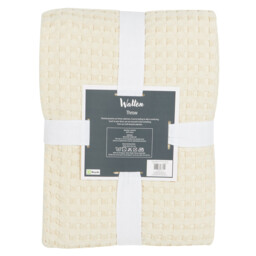 Walton Waffle Large Throw - Natural - Wilko - thumbnail 5