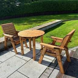 Charles Taylor Thatcham 2 Seater Garden Dining Set - Brown - Wilko - thumbnail 4