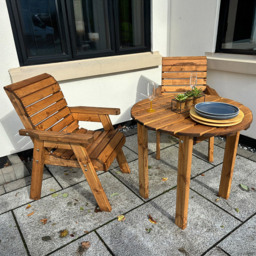 Charles Taylor Thatcham 2 Seater Garden Dining Set - Brown - Wilko - thumbnail 6