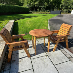Charles Taylor Thatcham 2 Seater Garden Dining Set - Brown - Wilko - thumbnail 3