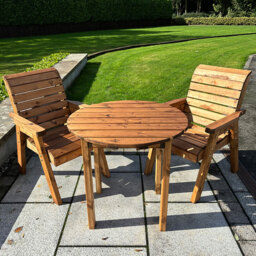 Charles Taylor Thatcham 2 Seater Garden Dining Set - Brown - Wilko - thumbnail 1