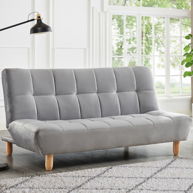 Home Detail Macey 2 Seater Grey Velvet Sofa Bed - Wilko - image 1