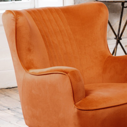 Artemis Home Madison Orange Velvet Accent Chair - Size: Single - Wilko - thumbnail 3