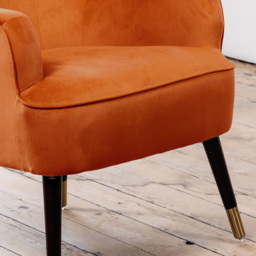 Artemis Home Madison Orange Velvet Accent Chair - Size: Single - Wilko - thumbnail 4