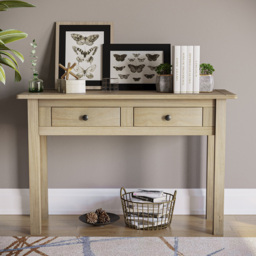 VIDA DESIGNS Panama 2 Drawer Pine Console Table - Size: 40 x 110 x 72cm - Brown - Wilko - thumbnail 7