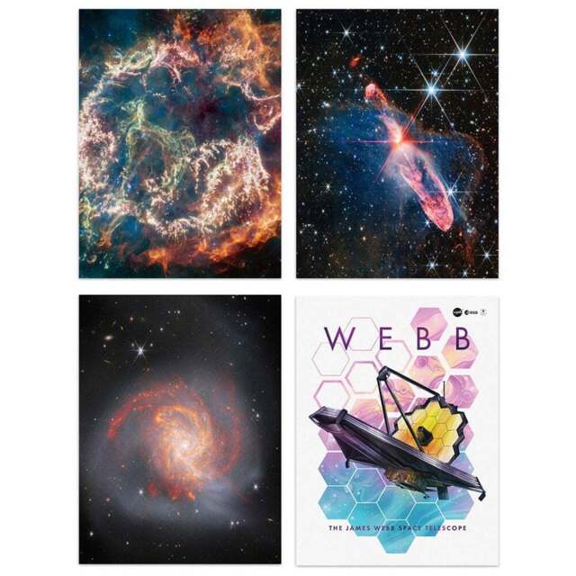 Artery8 NASA James Webb Space Telescope Clash of Titans Wall Art Print 30 x 41cm 4 Pack - Size: 40.5 x 30.5 x 0.3cm - Multi - Wilko - image 1