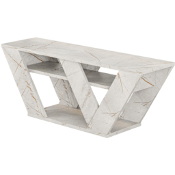 Decortie Pipralla 2 Shelf Gold Marble Effect Modern TV Unit - Size: 40 x 110 x 30cm - Wilko - thumbnail 3