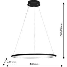 Milagro Orion Black LED Pendant Lamp 230V - Size: 40 x 40 x 90cm - Wilko - thumbnail 7