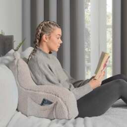 Teddy Fleece Cuddle Chair - Silver - Size: 90 x 40 x 40 cm - Wilko - thumbnail 1