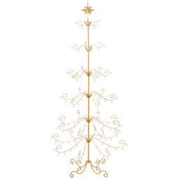 Living and Home Gold Display Stand Christmas Decoration with Star Top 6ft - Size: 180 x 92 x 92cm - Wilko