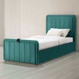 Comfy Living Single Green Brushed Velvet Ottoman Bed Frame - Wilko